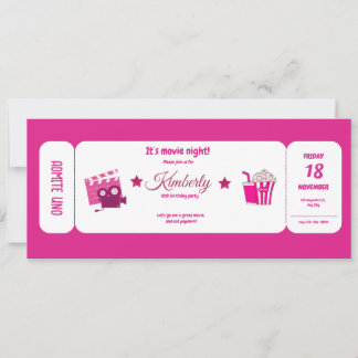 cute pink girly glitter birthday  invitation