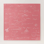 Cute Pink Girly Mathematic Formulas and Equations Jigsaw Puzzle<br><div class="desc">Great puzzle to keep anyone entertained for quite a long time. This puzzle it's not easy. The mathematic formulas are in white over a pink background. This is a great gift for mathematicians,  math teachers,  just graduated,  etc. Illustrated and designed by Patricia Alvarez.</div>