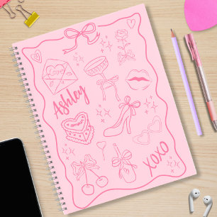 Cute Pink Girly Trendy Notebook