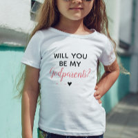Cute Pink Girly Will You Be My Godparents