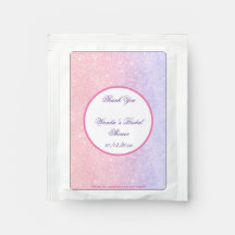 Cute Pink Glitter Personalised Party Favour Tea Ba