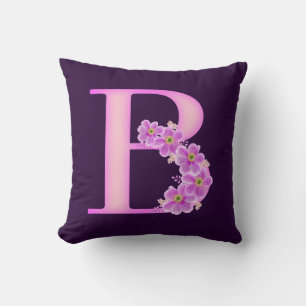 Cute Pink Glittery Floral  Cushion