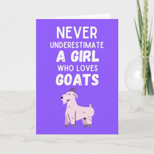 Cute Pink Goat Cards For Girls For Kids Animal
