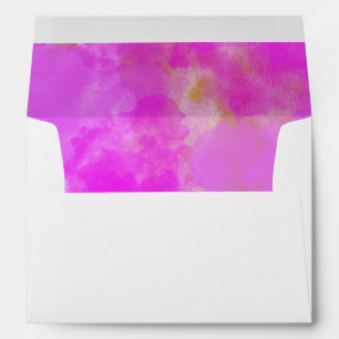 Cute pink gold print inside custom back flap  envelope