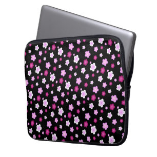Cute pink gradient daisy flower pattern laptop sleeve