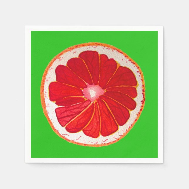 Cute pink grapefruit  illustration fruit art napkin (Front)