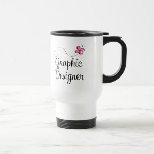 Cute Pink Graphic Designer Travel Mug