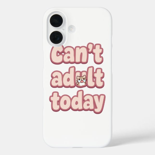 Cute Pink Graphic with Peeking Cat Case-Mate iPhone Case (Back)