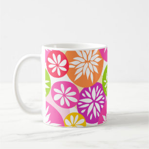 Cute pink green and orange flowers Mug