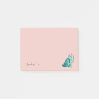 Cute Pink Green Cactus Custom Post-it Notes