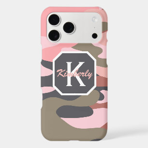 Cute Pink Green Camo, Minimalist Personalised