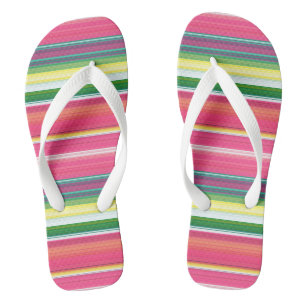 Cute pink green stripes thongs