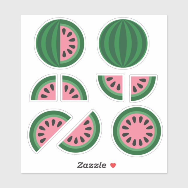 Cute Pink Green Watermelon Slices (Sheet)