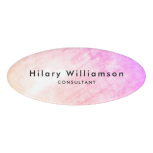 Cute Pink Grunge Texture Custom Employee Magnetic Name Tag