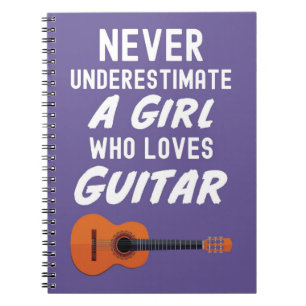 Cute Pink Guitar Player Gifts For Baby Girls Kids Notebook