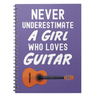 Cute Pink Guitar Player Gifts For Baby Girls Kids Notebook