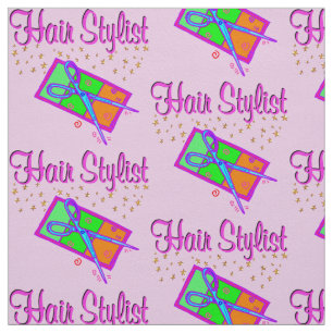 CUTE PINK HAIR STYLIST FABRIC