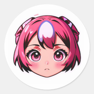 Cute Pink-Haired Anime Girl Sticker | Kawaii Manga
