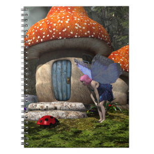 Cute Pink-Haired Fairy Meets Ladybug Notebook