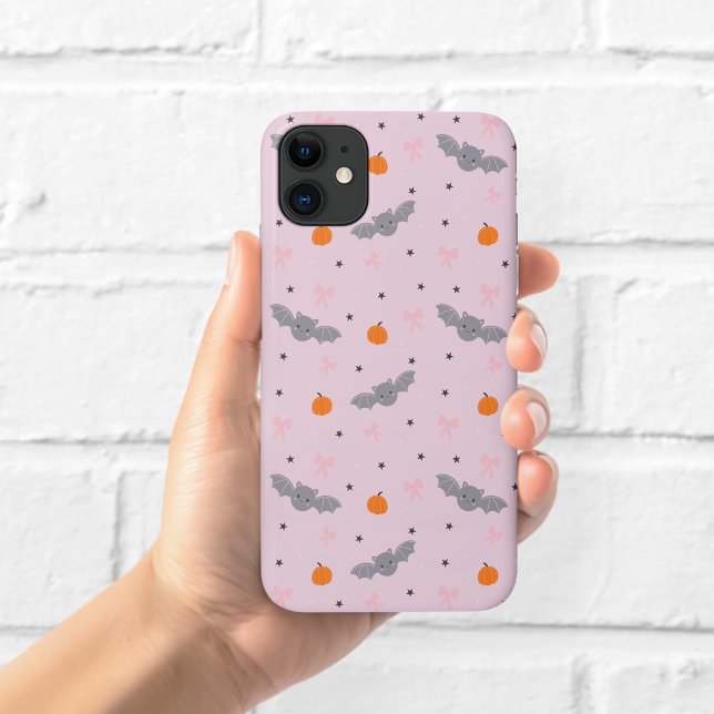 Cute Pink Halloween Bat Pattern Phone Case (Creator Uploaded)