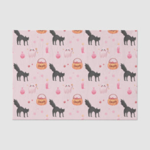 Cute Pink Halloween Birthday Party Tissue Paper