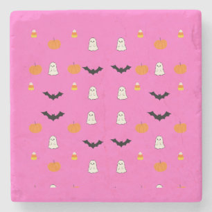 Cute Pink Halloween Coaster