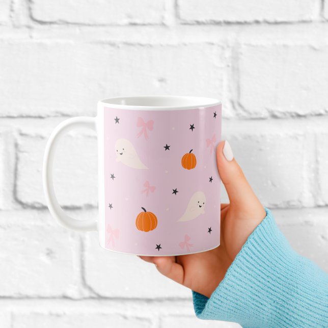 Cute Pink Halloween Ghost Pattern Mug (Creator Uploaded)