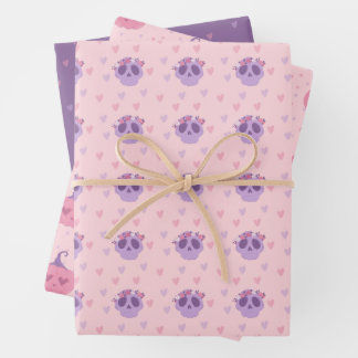 Cute Pink Halloween Party  Wrapping Paper Sheet