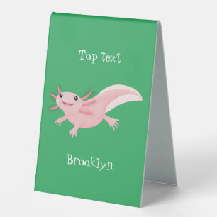 Cute pink happy axolotl