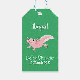 Cute pink happy axolotl  gift tags