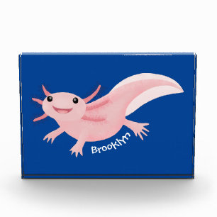 Cute pink happy axolotl  photo block