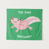 Cute pink happy axolotl