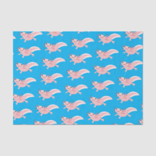Cute pink happy axolotl tissue paper