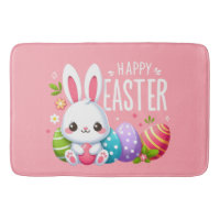 Cute, pink Happy Easter bunny