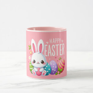 Cute, pink Happy Easter bunny Mug