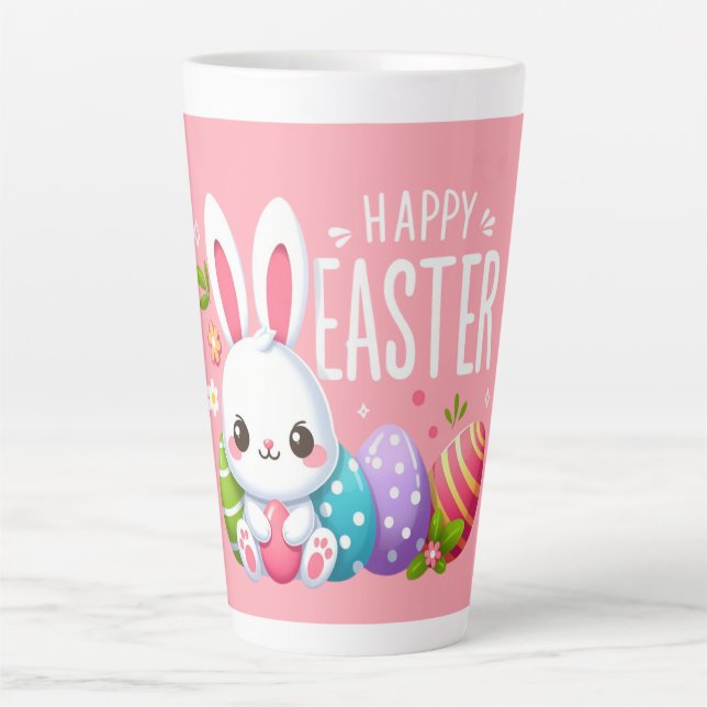 Cute, pink Happy Easter bunny Mug (Front)