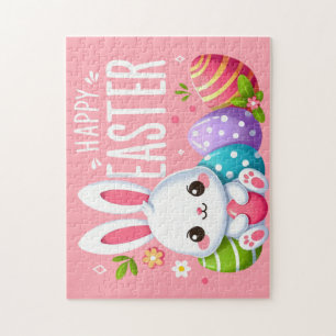 Cute, pink Happy Easter bunny Mug Jigsaw Puzzle