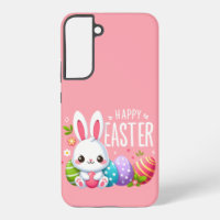 Cute, pink Happy Easter bunny