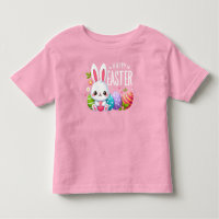 Cute, pink Happy Easter bunny