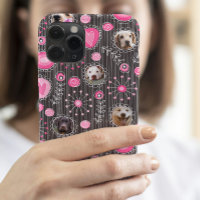 Cute Pink Heart and Flower Dog Mum Photo Collage