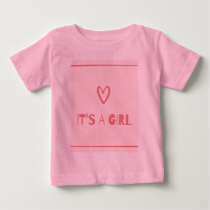 Cute Pink Heart Gender Reveal Tee