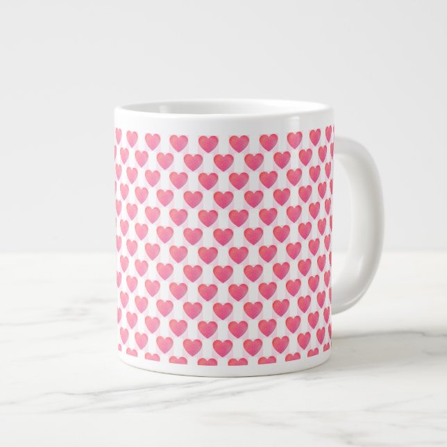 Cute Pink Heart Lovely Valentine Mug (Front Right)