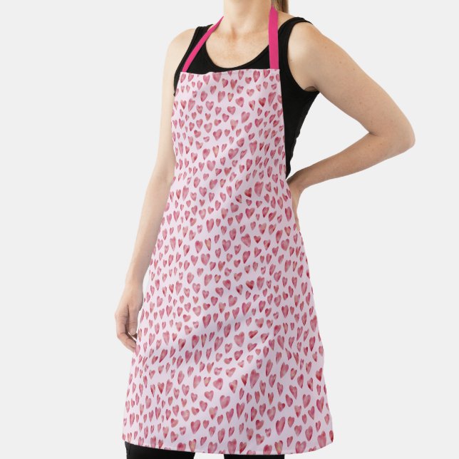 Cute pink heart pattern apron (Insitu)