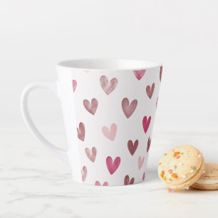 Cute Pink Heart Pattern – Romantic &Stylish Design Latte Mug