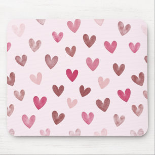 Cute Pink Heart Pattern – Romantic &Stylish Design Mouse Pad