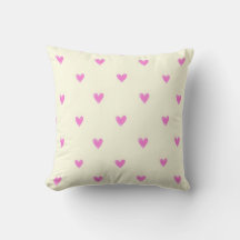 Cute Pink Heart Pattern Throw Pillow