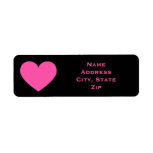 Cute pink heart return address label