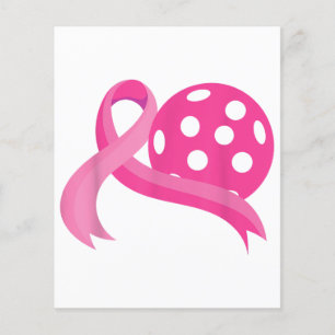 Cute Pink Heart Ribbon Pickleball Breast Cancer Aw