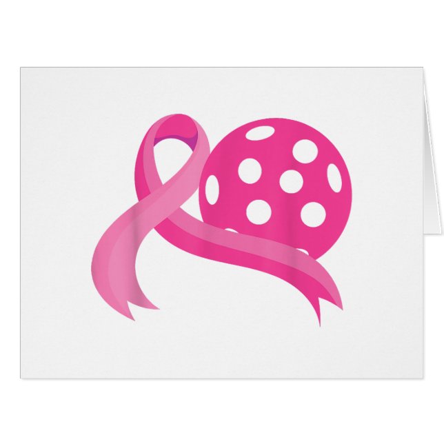Cute Pink Heart Ribbon Pickleball Breast Cancer Aw (Front Horizontal)