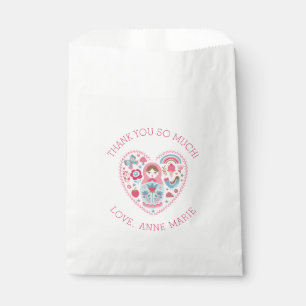 Cute Pink Heart Thank You Favour Bags